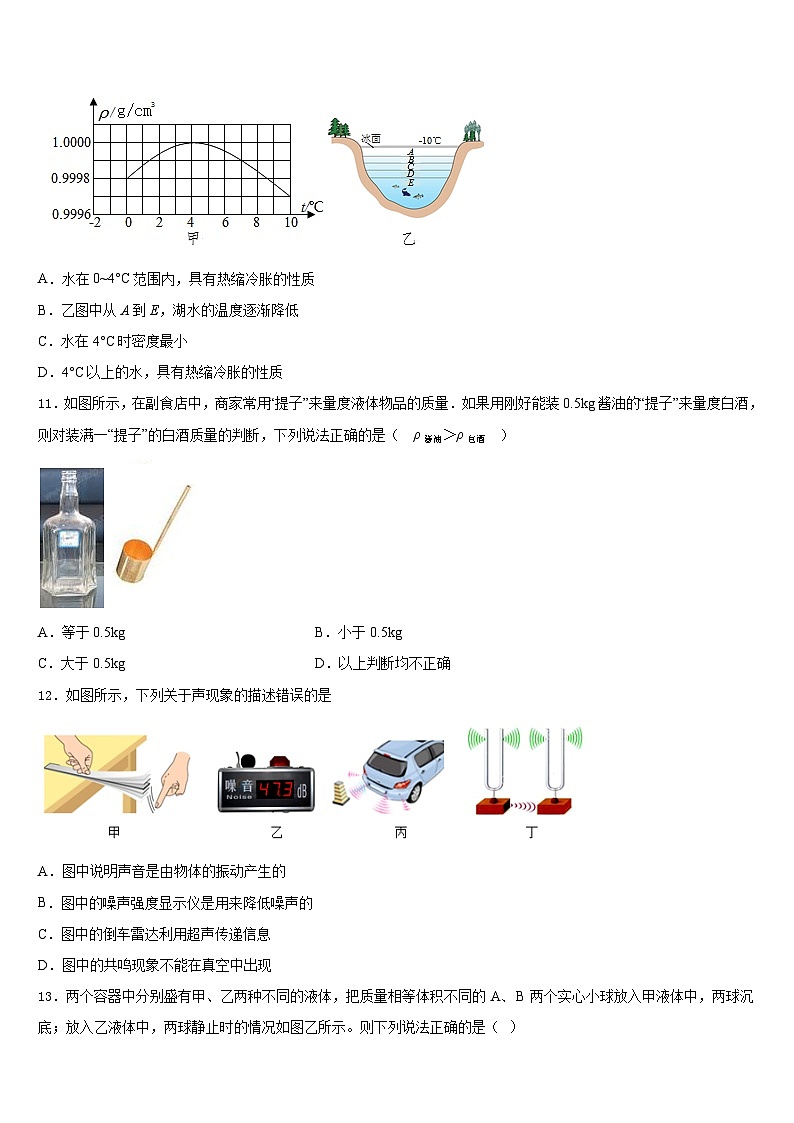 2023-2024学年漯河市重点中学八上物理期末达标检测试题含答案第3页