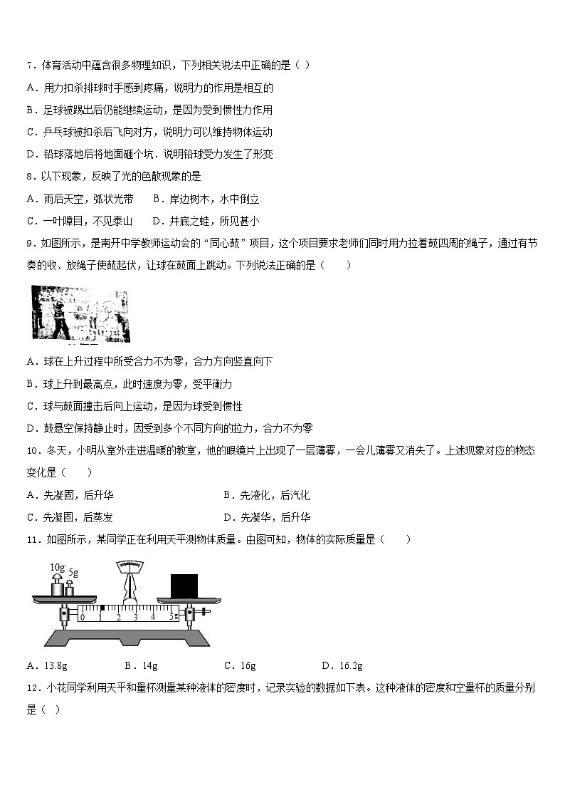 2023-2024学年湘潭市重点中学八年级物理第一学期期末经典模拟试题含答案第2页