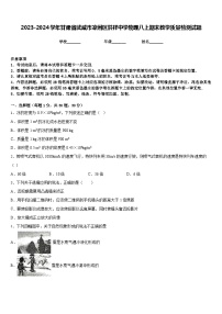 2023-2024学年甘肃省武威市凉州区洪祥中学物理八上期末教学质量检测试题含答案