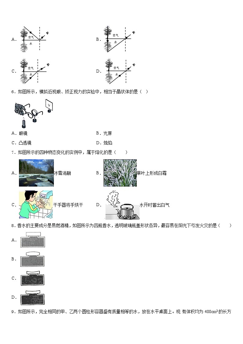 甘肃省靖远县靖安中学2023-2024学年八上物理期末学业水平测试模拟试题含答案第2页