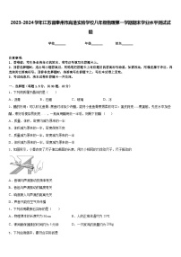 2023-2024学年江苏省泰州市高港实验学校八年级物理第一学期期末学业水平测试试题含答案