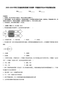 2023-2024学年江苏省高淳区物理八年级第一学期期末学业水平测试模拟试题含答案