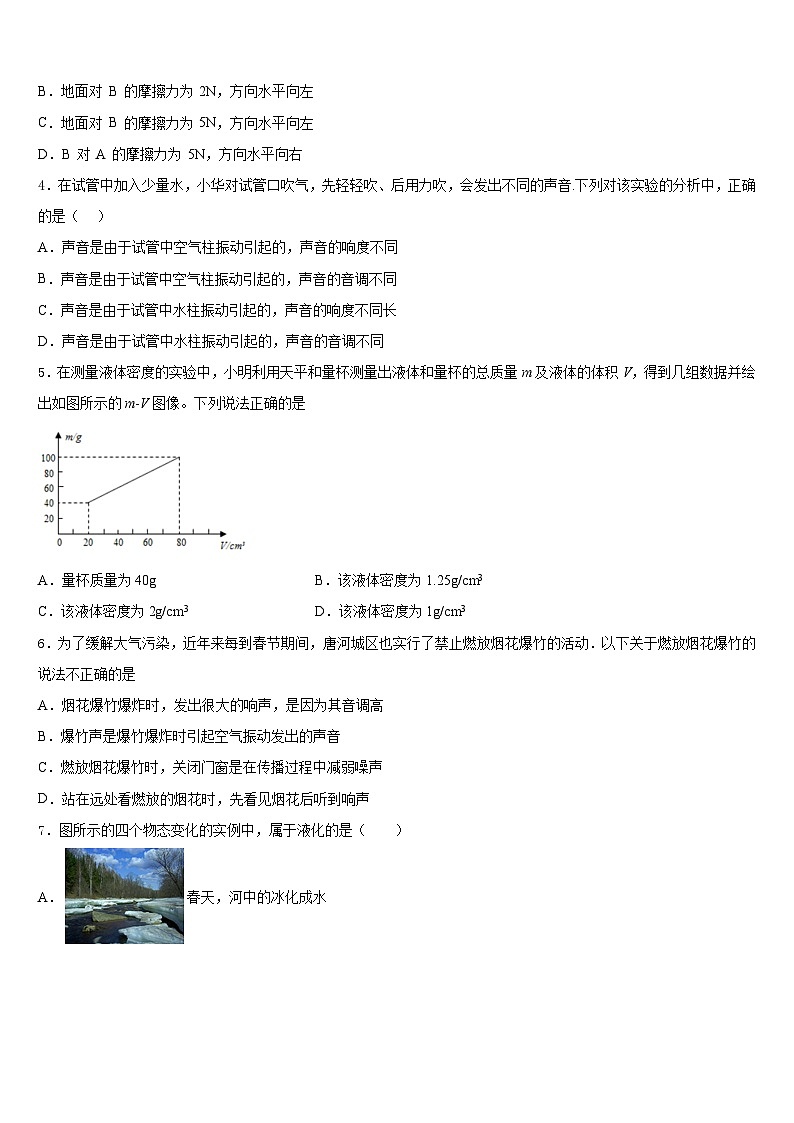 2023-2024学年浙江省义乌市四校物理八上期末学业水平测试模拟试题含答案第2页