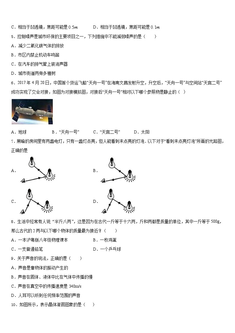 2023-2024学年江苏省苏州市草桥实验中学物理八年级第一学期期末学业水平测试试题含答案第2页