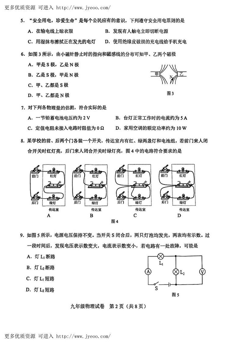 天津市天津市河东区2023-2024学年九年级上学期1月期末物理试题第2页