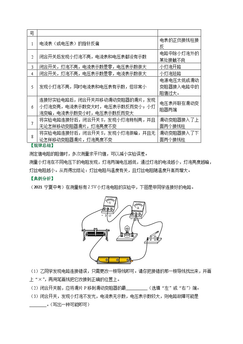 沪科版九年级物理（全）一册课后真题特训  15.3伏安法测电阻（原卷版+解析版）第2页