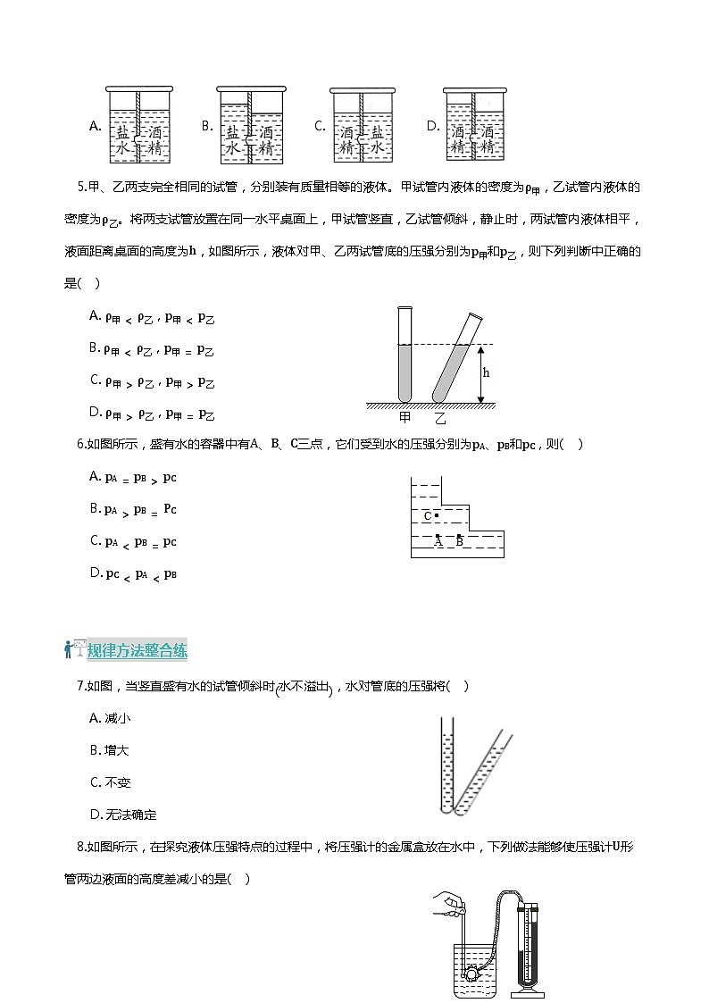 10.2 液体的压强（分层练习） 2023-2024学年八年级物理下册同步精品课堂（苏科版）第3页