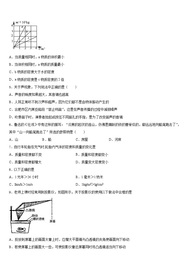内蒙古乌海市海勃湾区2023-2024学年八年级物理第一学期期末复习检测试题含答案第2页