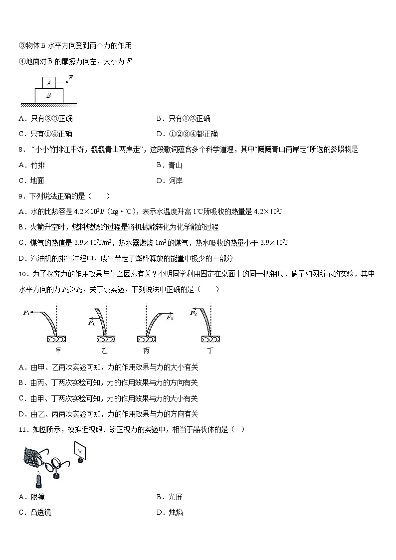 北京东城二中学2023-2024学年物理八年级第一学期期末学业质量监测试题含答案第3页