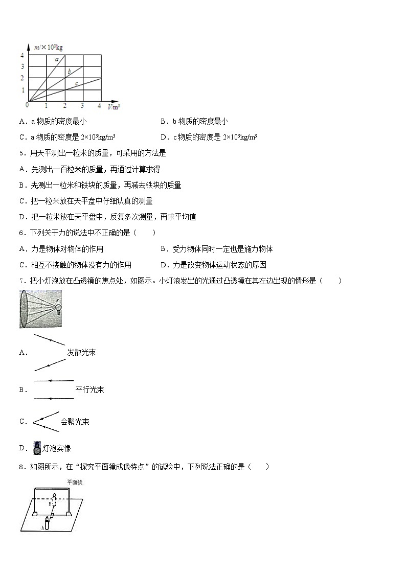 北京三帆中学2023-2024学年物理八年级第一学期期末学业质量监测试题含答案第2页