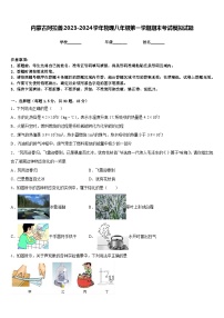 内蒙古阿拉善2023-2024学年物理八年级第一学期期末考试模拟试题含答案