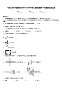 内蒙古赤峰市联盟学校2023-2024学年八年级物理第一学期期末统考试题含答案