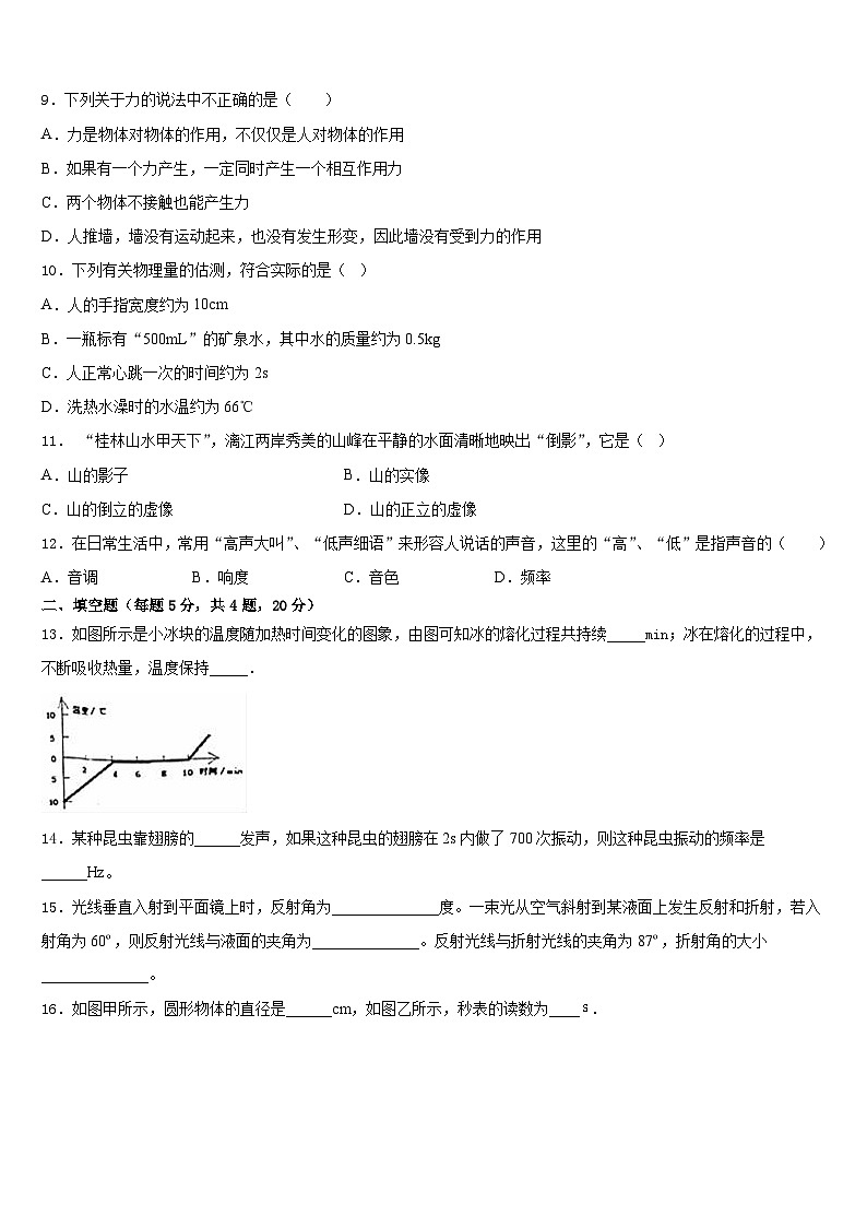北京市中学国人民大附中2023-2024学年八上物理期末经典模拟试题含答案03
