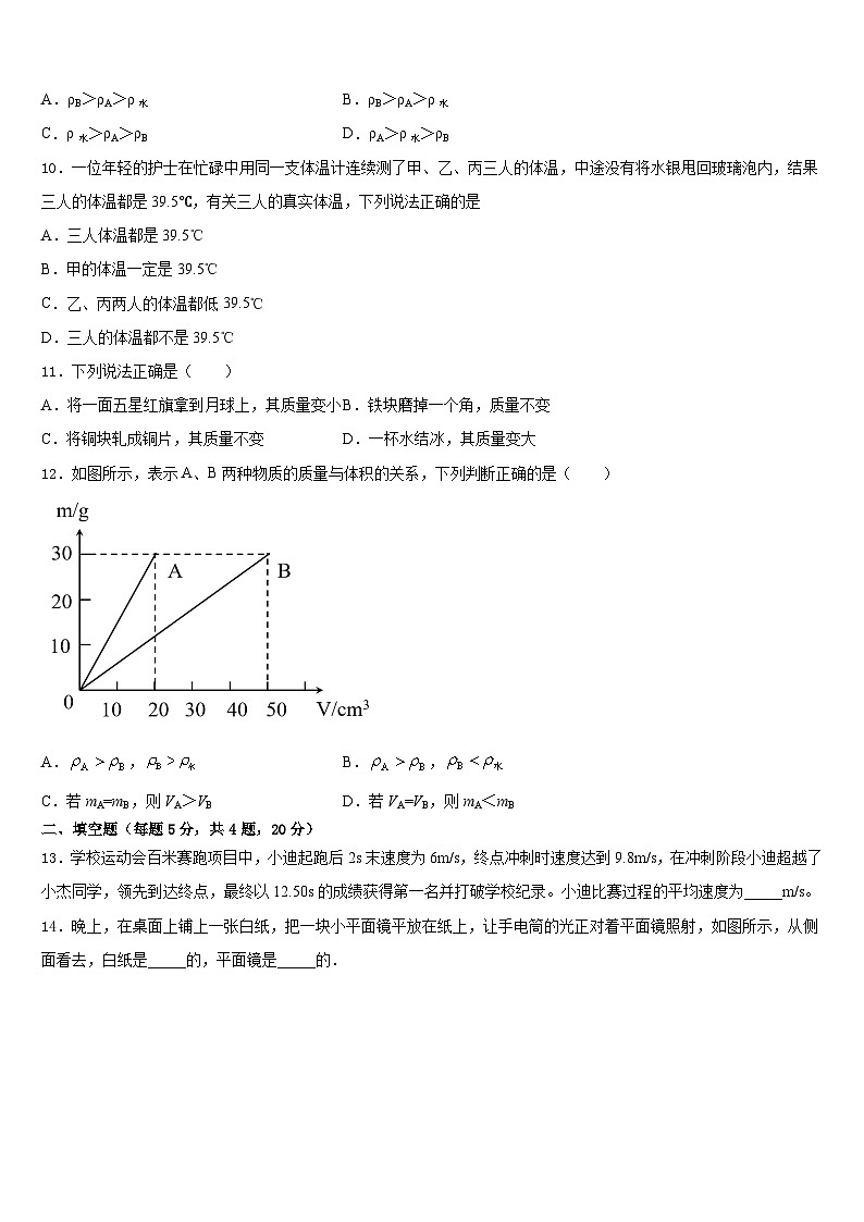 北京师范大亚太实验学校2023-2024学年八上物理期末综合测试试题含答案第3页