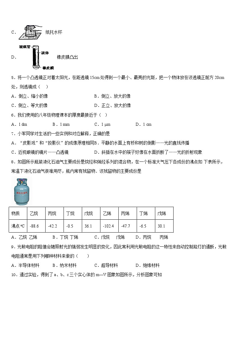 合肥市瑶海区2023-2024学年八年级物理第一学期期末检测试题含答案第2页