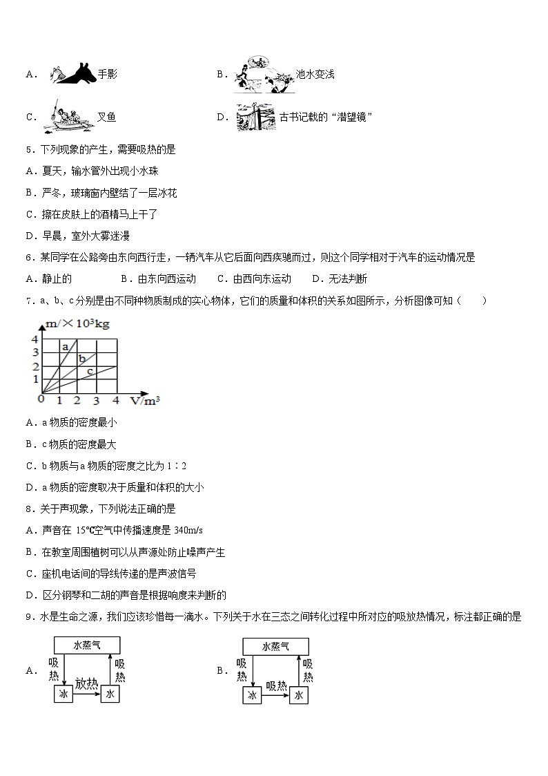 吉林省柳河县2023-2024学年八年级物理第一学期期末监测模拟试题含答案第2页