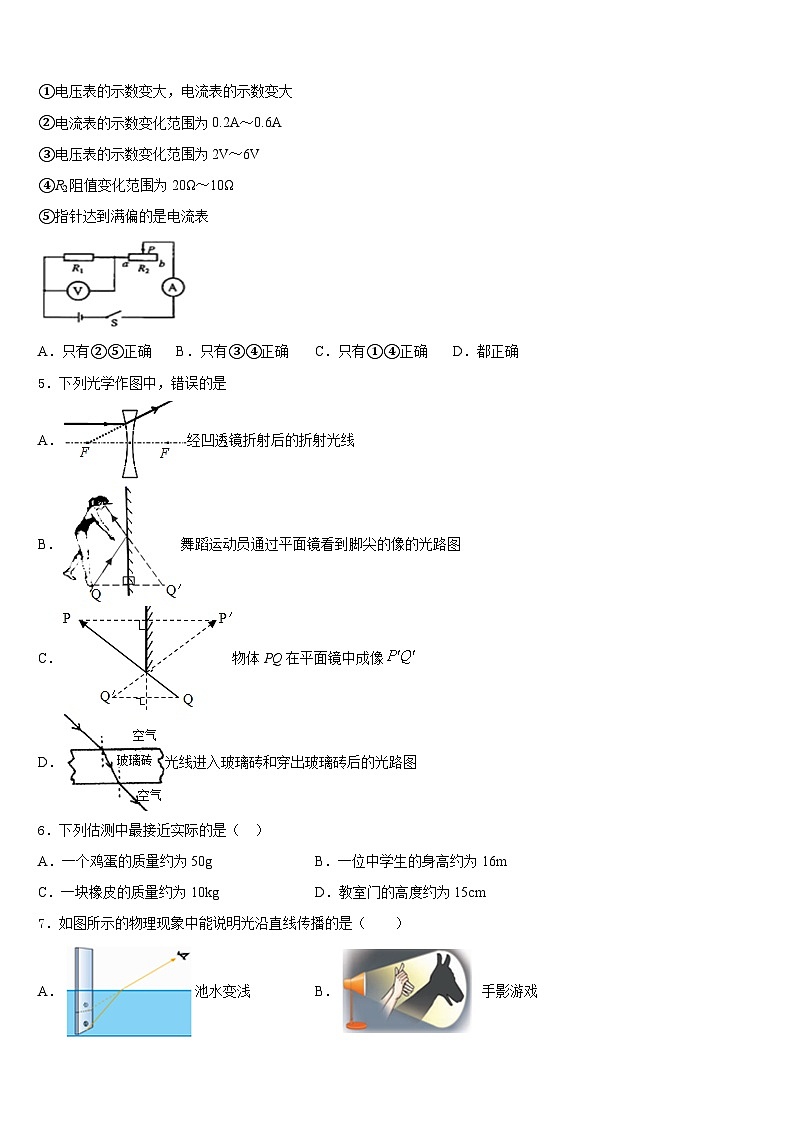 南省郴州市2023-2024学年物理八上期末质量检测模拟试题含答案第2页