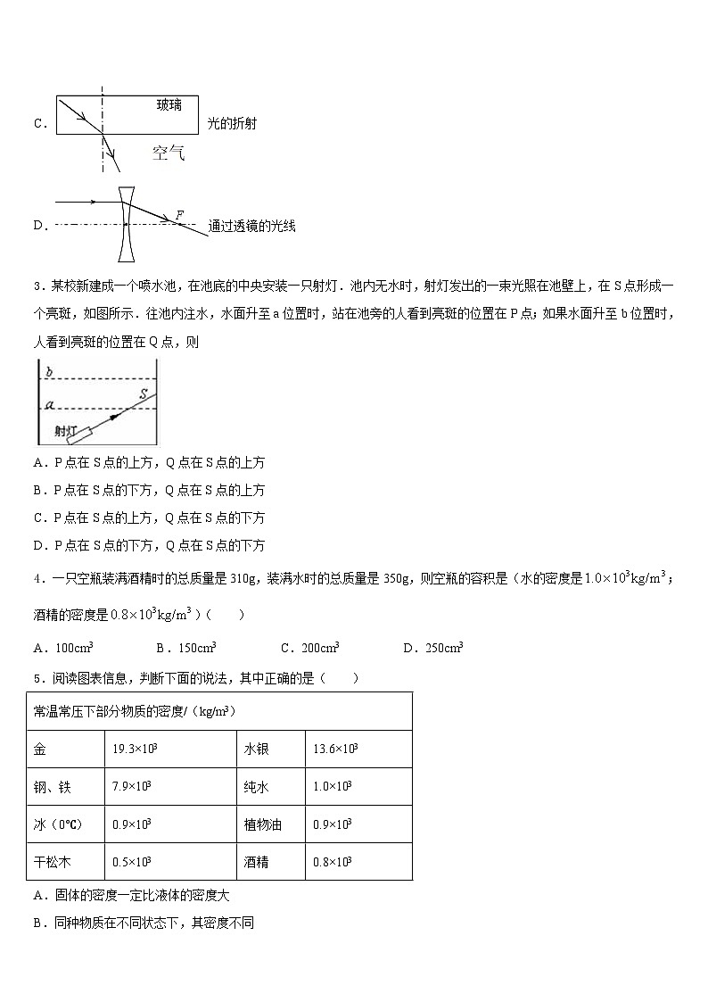 福建省华安中学2023-2024学年物理八年级第一学期期末统考模拟试题含答案第2页