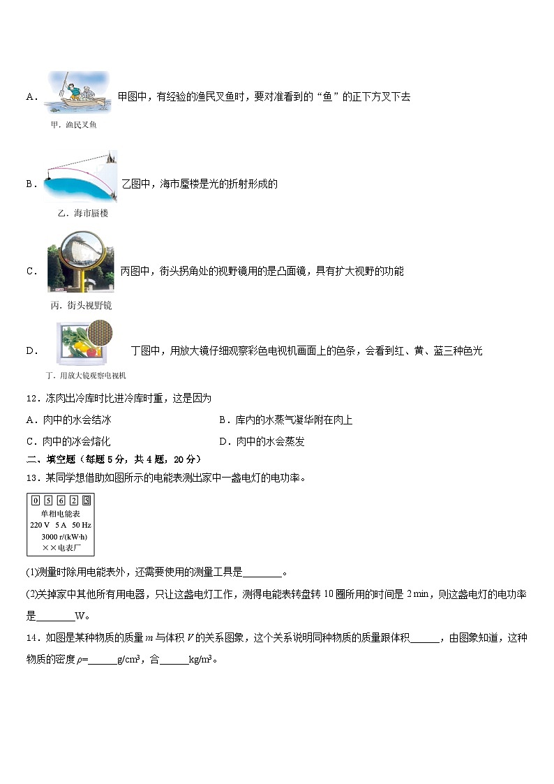内蒙古赤峰市洪山区2023-2024学年物理八上期末学业水平测试试题含答案03