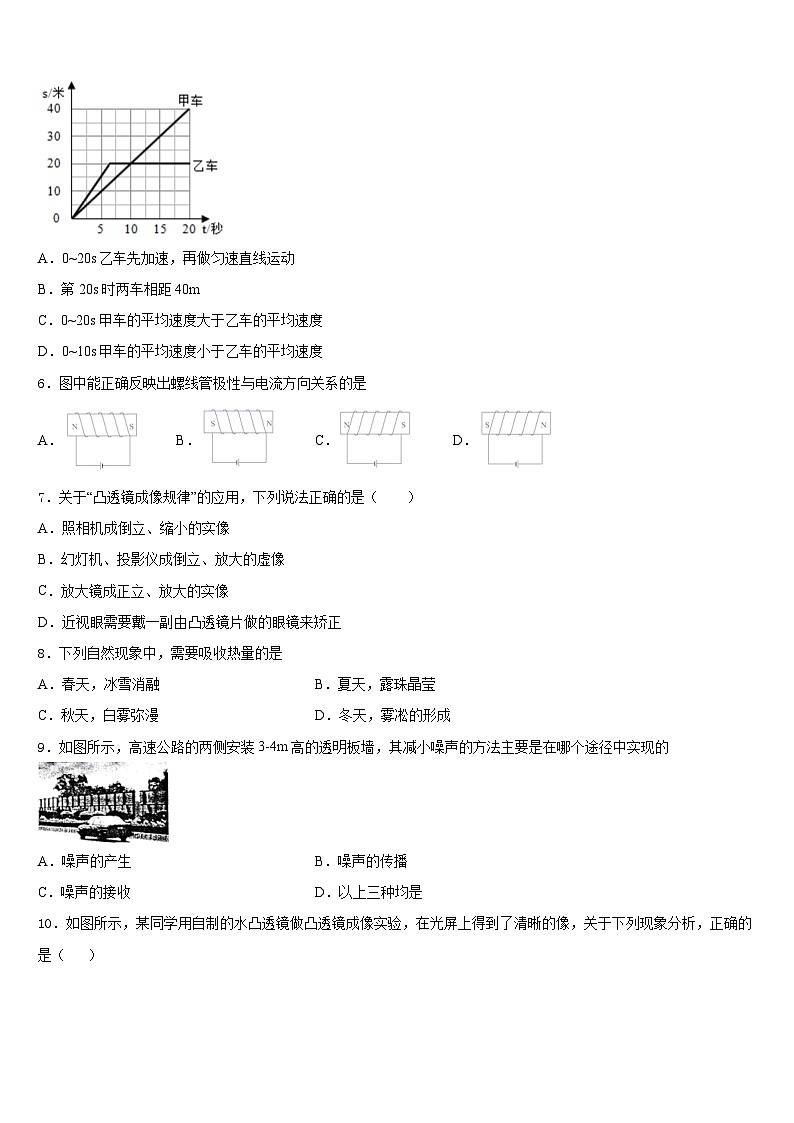 吉林省辽源东辽县联考2023-2024学年八上物理期末学业质量监测模拟试题含答案第2页