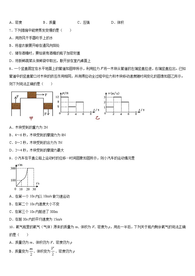 吉林省磐石市吉昌中学2023-2024学年八上物理期末监测试题含答案第2页
