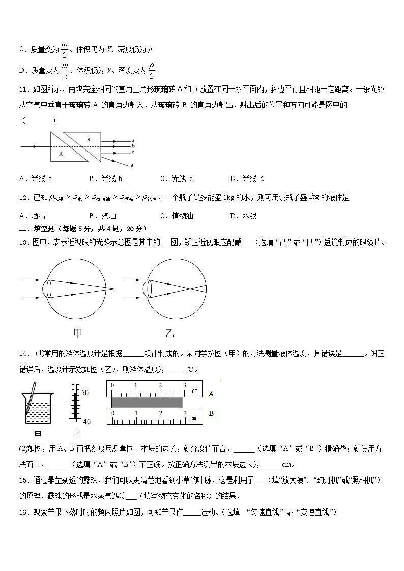 吉林省磐石市吉昌中学2023-2024学年八上物理期末监测试题含答案第3页