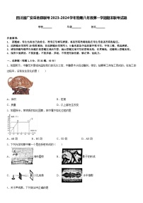 四川省广安岳池县联考2023-2024学年物理八年级第一学期期末联考试题含答案