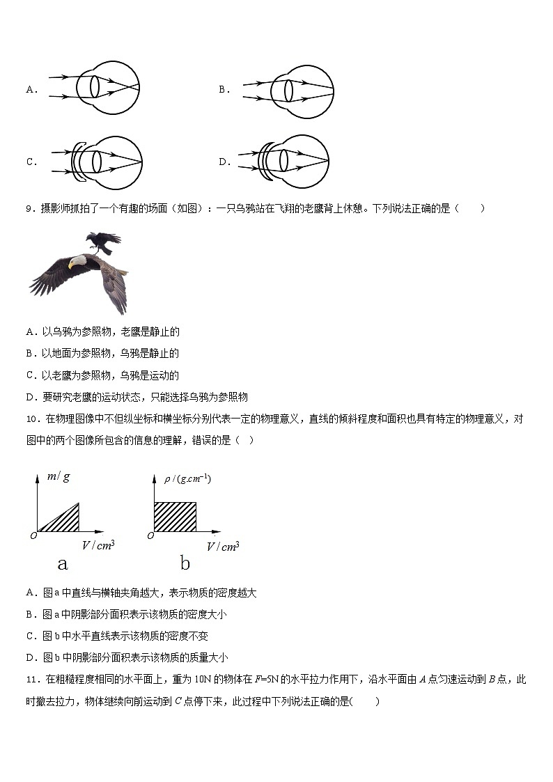 四川省阿坝市2023-2024学年物理八上期末学业质量监测模拟试题含答案03
