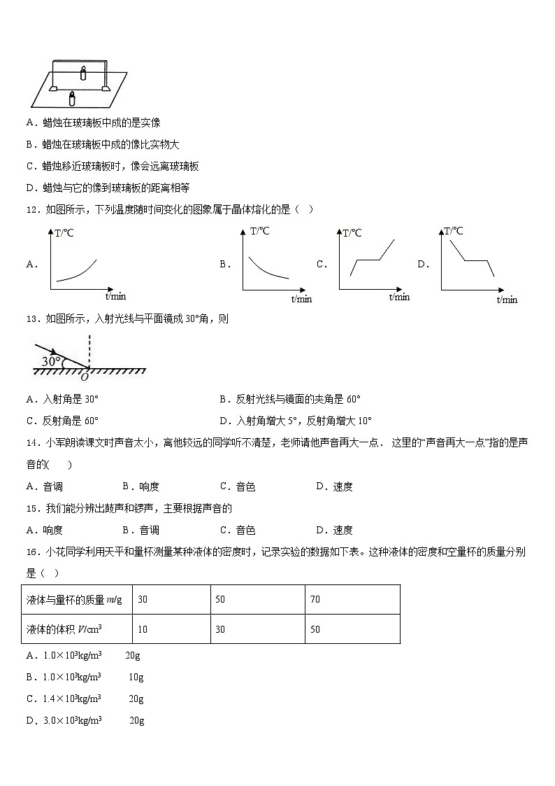 四川省邛崃市高埂中学2023-2024学年八年级物理第一学期期末统考模拟试题含答案第3页