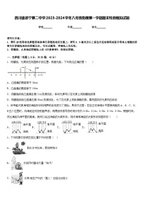 四川省遂宁第二中学2023-2024学年八年级物理第一学期期末检测模拟试题含答案