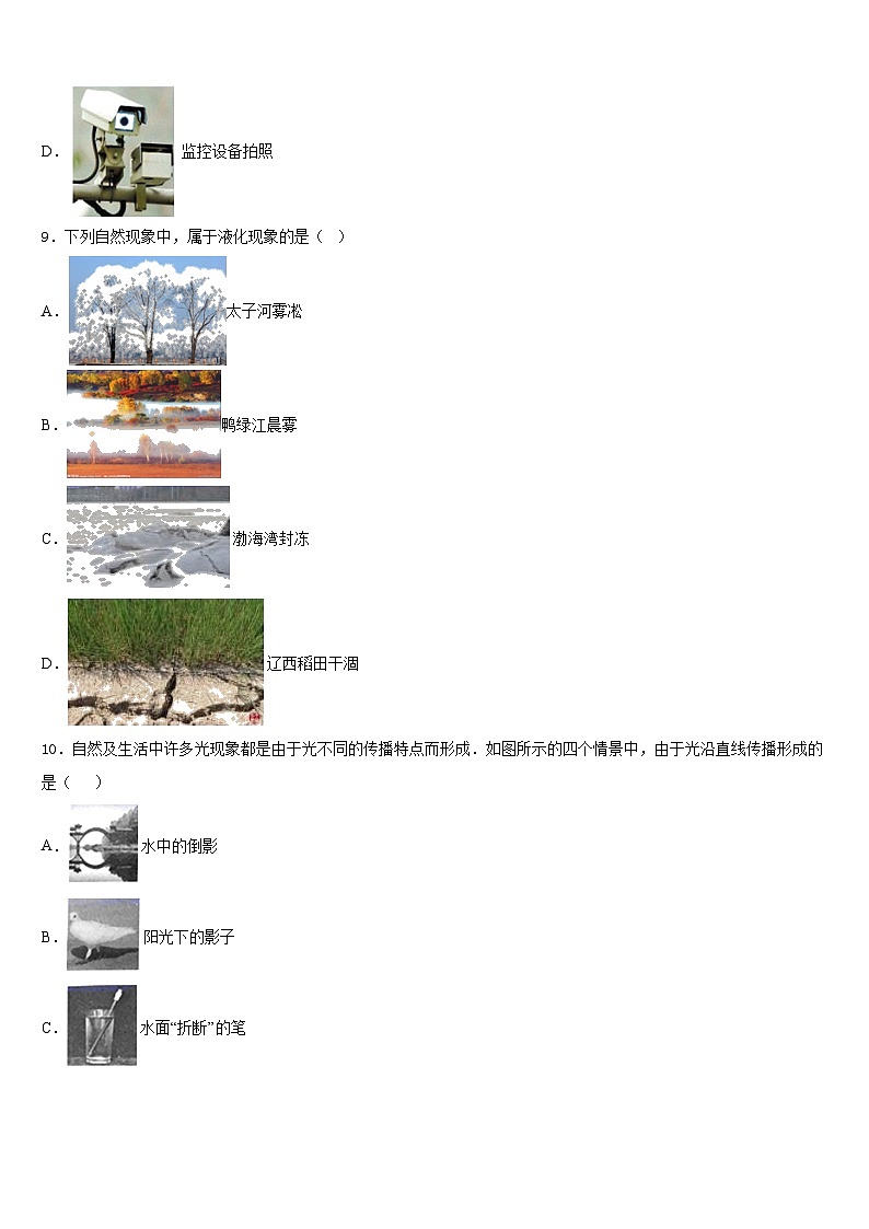 安徽省亳州地区2023-2024学年八年级物理第一学期期末预测试题含答案第3页
