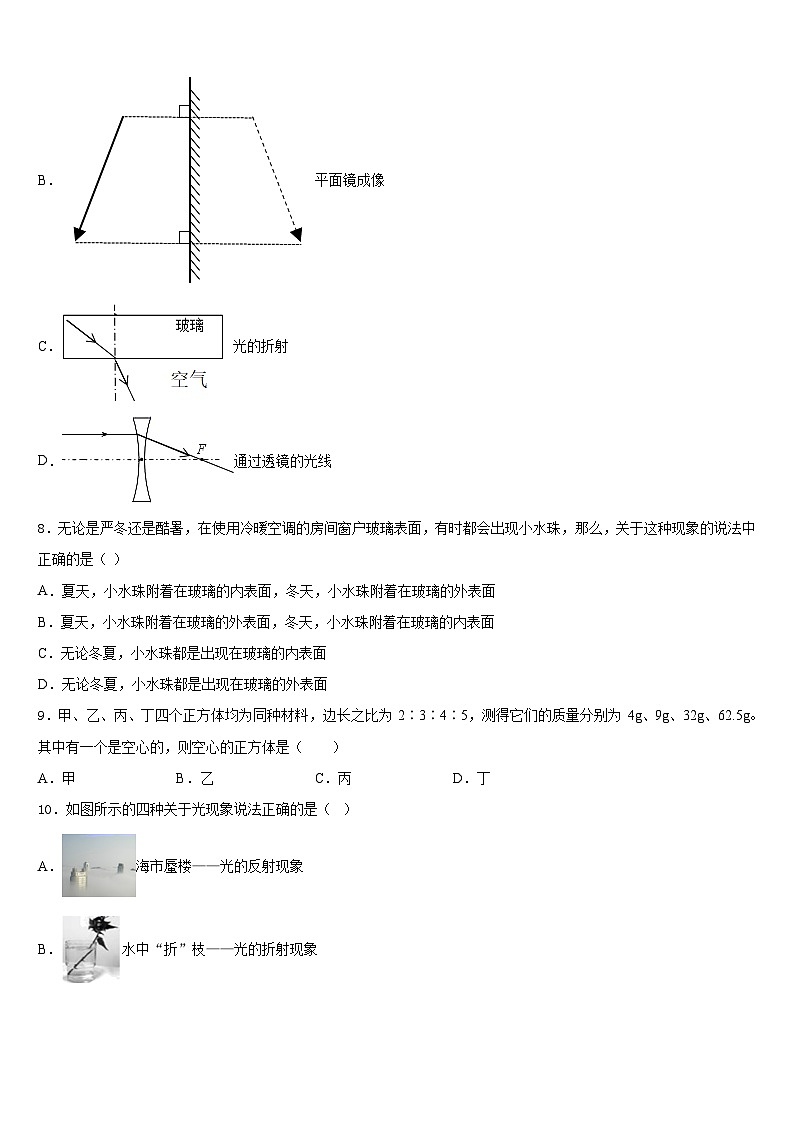 安徽省合肥包河区五校联考2023-2024学年八上物理期末教学质量检测模拟试题含答案第3页