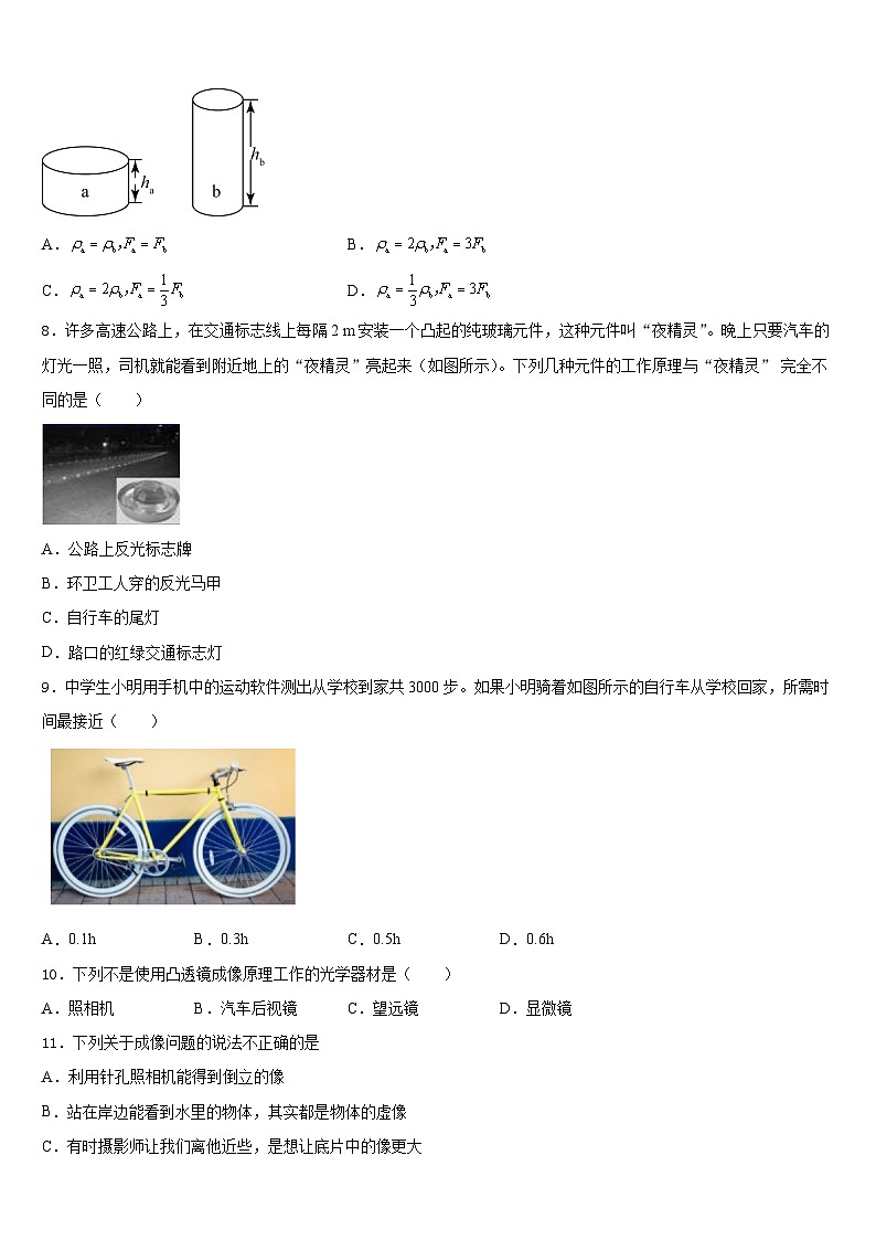 安徽省合肥市庐阳中学2023-2024学年八年级物理第一学期期末综合测试模拟试题含答案03