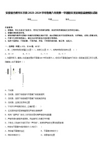 安徽省合肥市长丰县2023-2024学年物理八年级第一学期期末质量跟踪监视模拟试题含答案