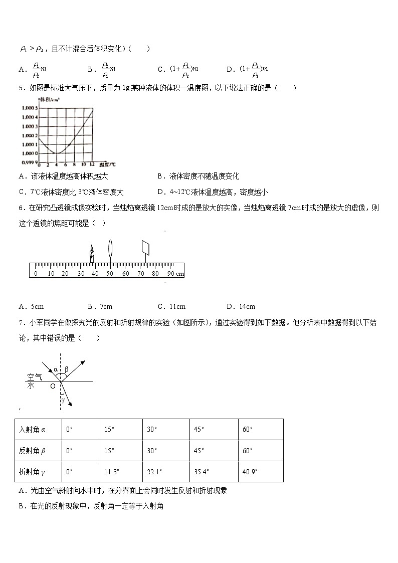 安徽省合肥市庐江县志成学校2023-2024学年八上物理期末达标检测模拟试题含答案第2页