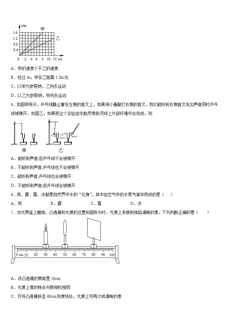 安徽省合肥中学科大附中2023-2024学年物理八上期末综合测试试题含答案第2页