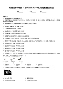 安徽省合肥市庐阳区45中学2023-2024学年八上物理期末监测试题含答案