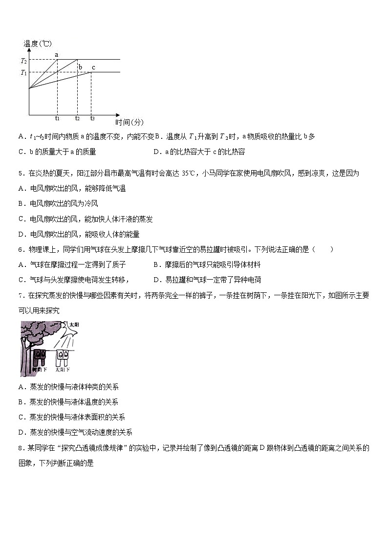 安庆市2023-2024学年八上物理期末经典试题含答案第2页