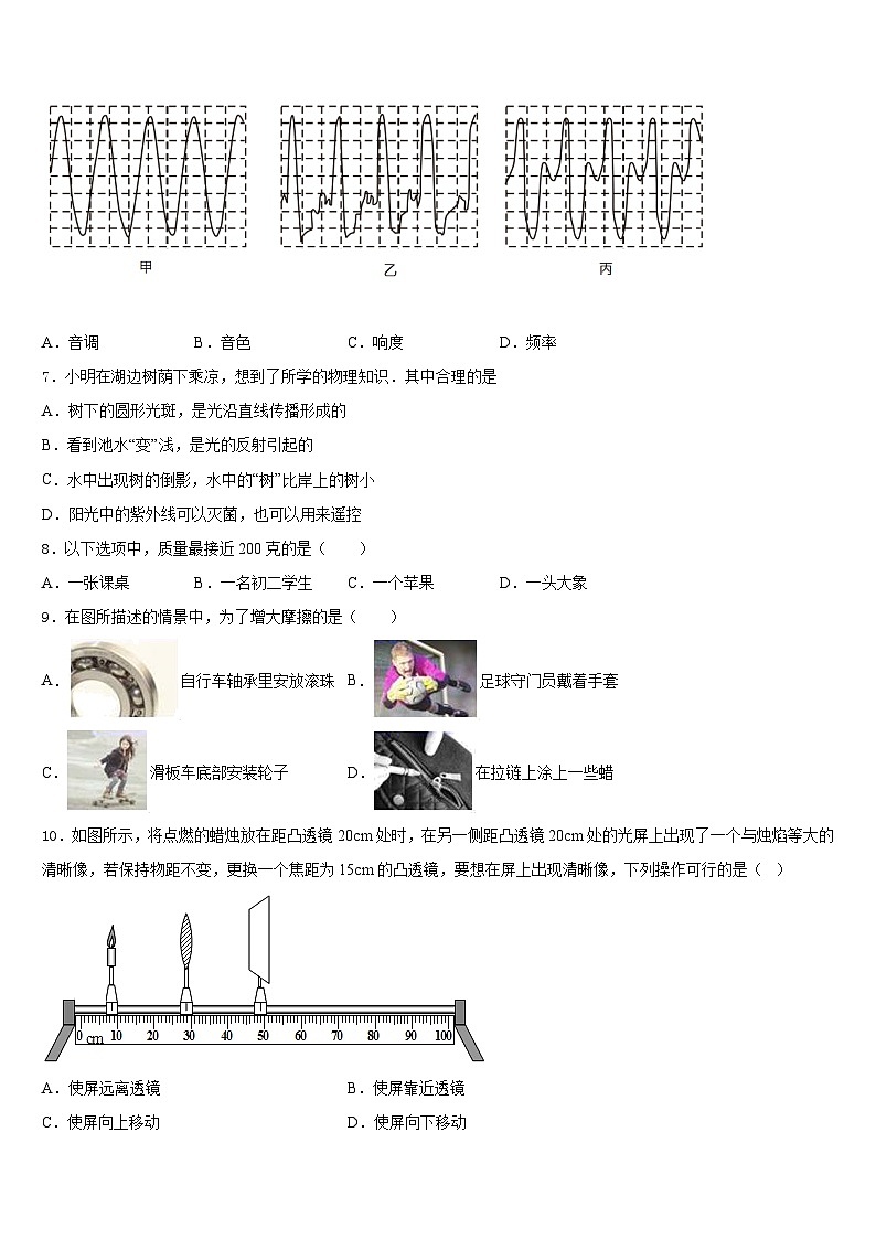 安徽省淮南市名校2023-2024学年八上物理期末监测试题含答案第2页