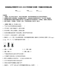 安徽省潜山市第四中学2023-2024学年物理八年级第一学期期末统考模拟试题含答案