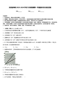 安徽省寿县2023-2024学年八年级物理第一学期期末综合测试试题含答案