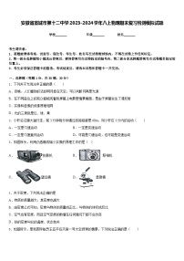 安徽省宣城市第十二中学2023-2024学年八上物理期末复习检测模拟试题含答案