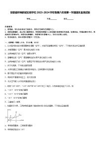 安徽省蚌埠新城实验学校2023-2024学年物理八年级第一学期期末监测试题含答案