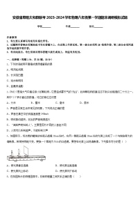 安徽省阜阳太和县联考2023-2024学年物理八年级第一学期期末调研模拟试题含答案