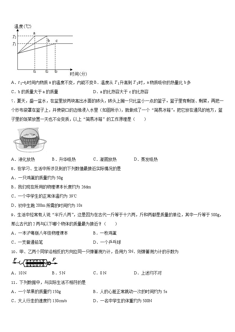 山东广饶县2023-2024学年物理八年级第一学期期末复习检测模拟试题含答案第3页