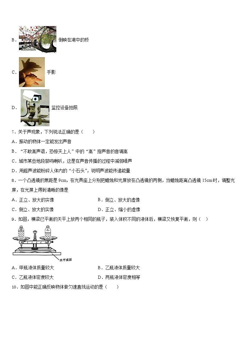 山东省临沂市沂南县2023-2024学年物理八上期末监测试题含答案第2页