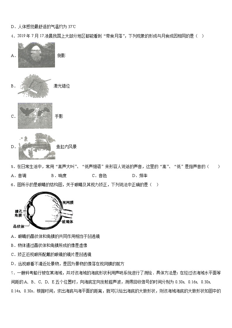 山东省东营市垦利区郝家镇中学2023-2024学年八年级物理第一学期期末质量跟踪监视试题含答案第2页