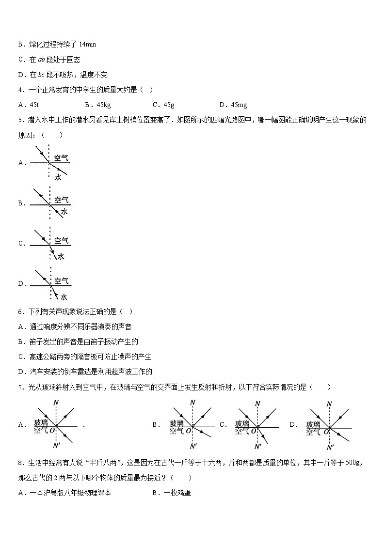 山东省临沂市兰山区部分学校2023-2024学年八上物理期末复习检测试题含答案02