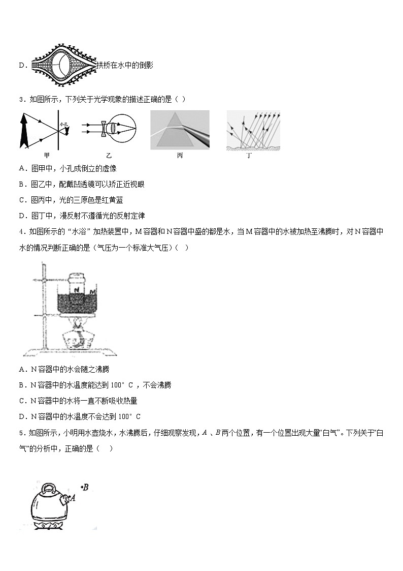山东省临沂2023-2024学年物理八年级第一学期期末达标测试试题含答案第2页
