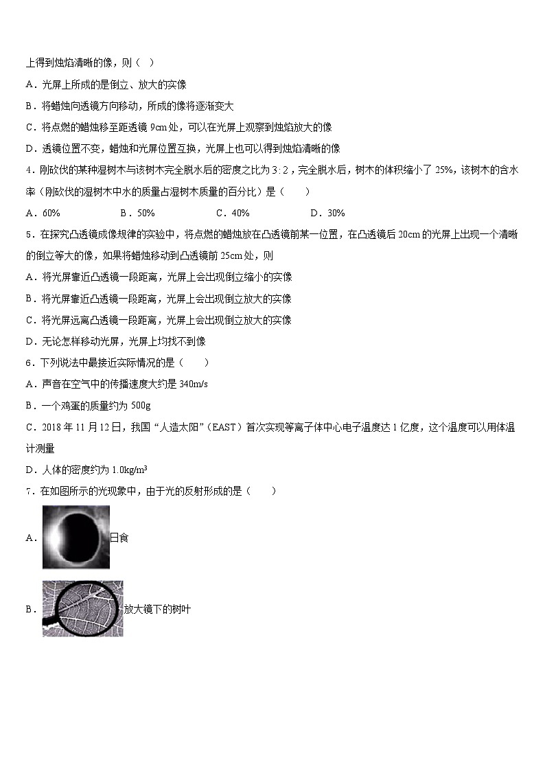 山东省兰陵县2023-2024学年物理八年级第一学期期末教学质量检测试题含答案第2页